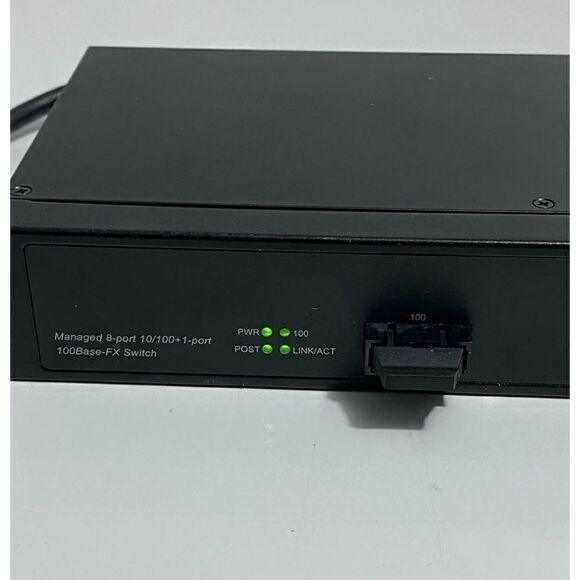 Managed 8 Port 10/100+1-Port 100Base FX Switch & Power Cord Black AO1530 - Picture 3 of 9